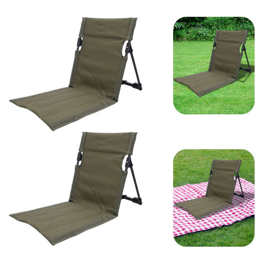 Folding Beach Chair With Back Support For Outdoor Use