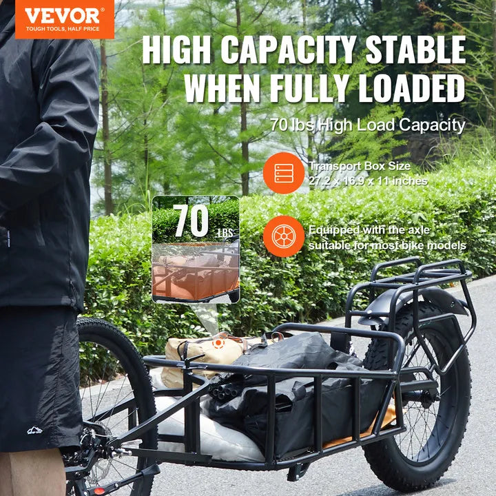SucceBuy 70 Lb Bike Cargo Trailer With Universal Hitch