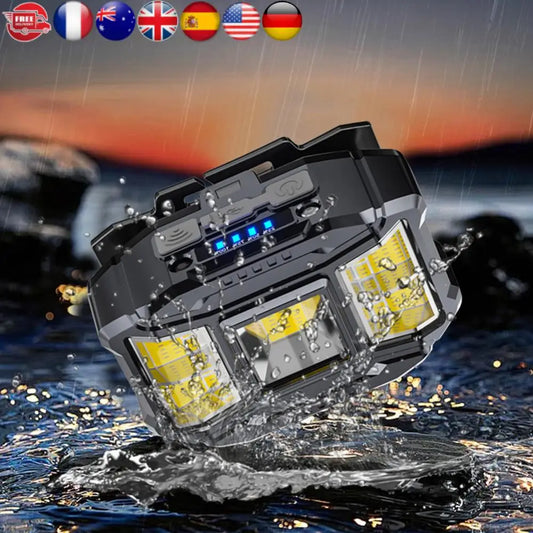 VAKIND COB LED Headlamp With Motion Sensor USB Rechargeable