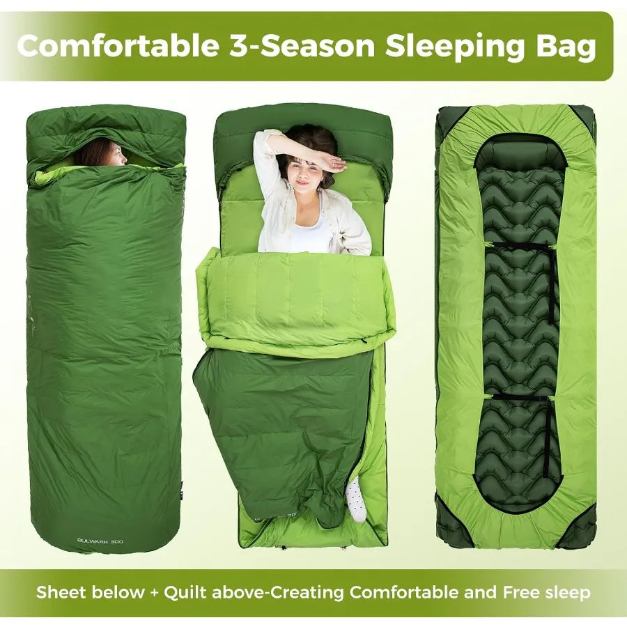 Ultralight 3 Season Polyester Sleeping Bag With Compression Sack