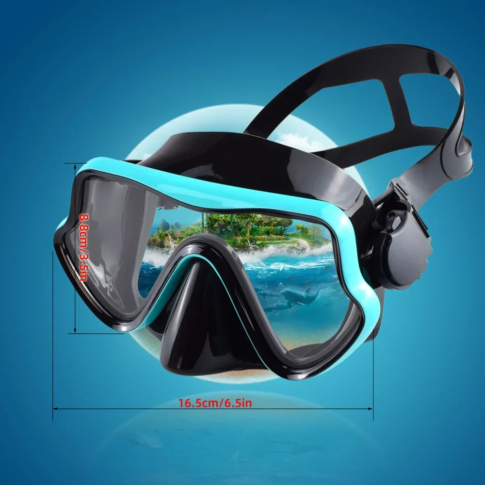 JoyMaySun Scuba Mask Snorkel Set Panoramic Tempered Glass
