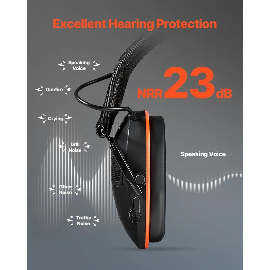 Hign-concerned Bluetooth Hearing Protection Earmuffs NRR23dB