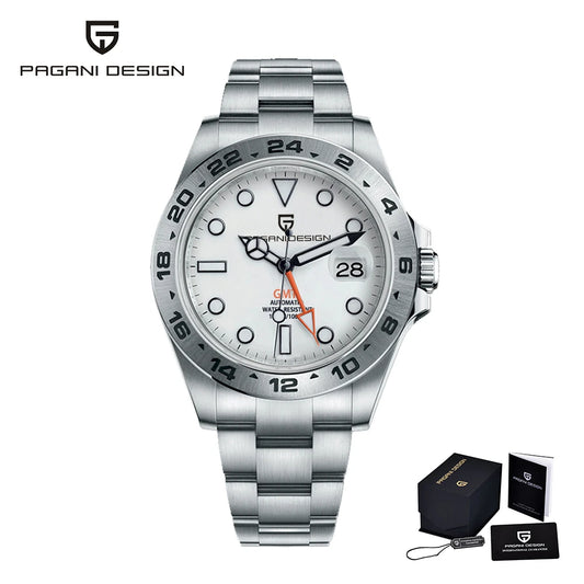 PAGANI DESIGN GMT Men's Automatic Stainless Steel Sapphire Watch