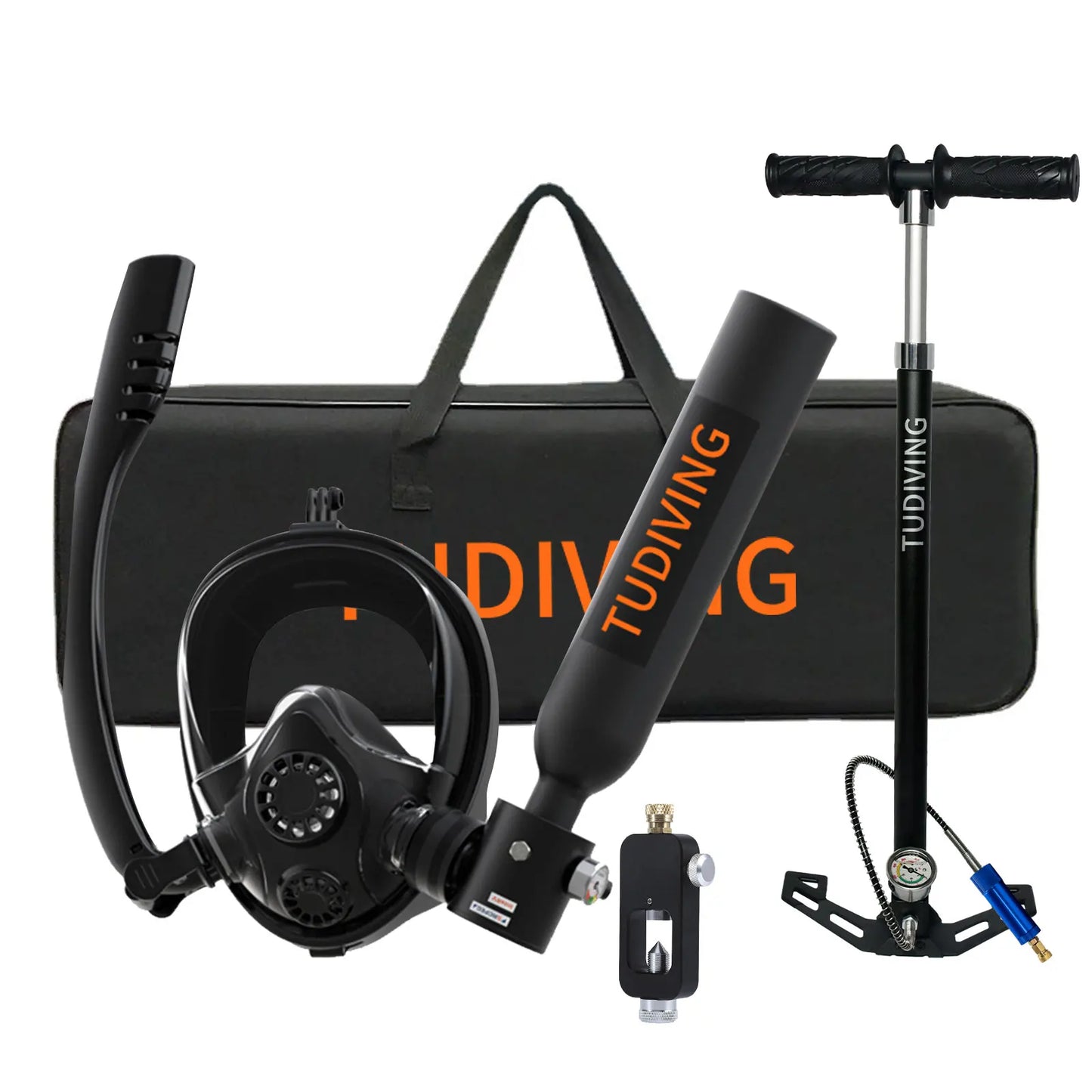 TUDIVING Scuba Tank Set With Full Face Snorkel Mask
