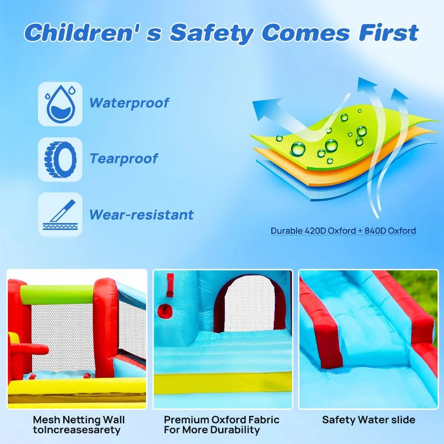 Guangdong 7 In 1 Inflatable Water Slide Park Splash Pool