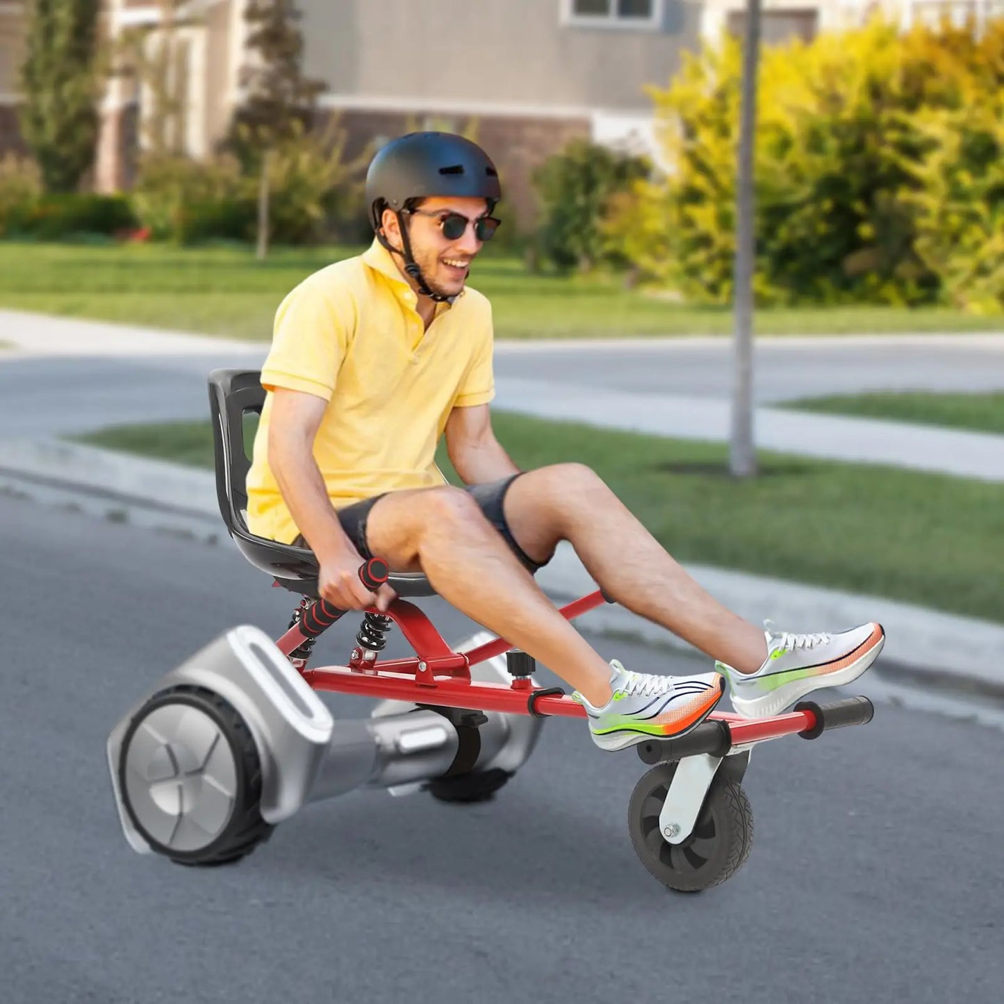 Bymaocar Adjustable Hoverboard Go Kart Seat With Rear Shock Absorption