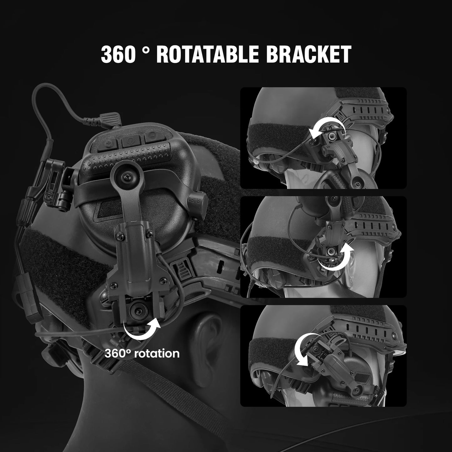 ARM NEXT Tactical Helmet Earmuffs With Active Noise Cancellation PTT