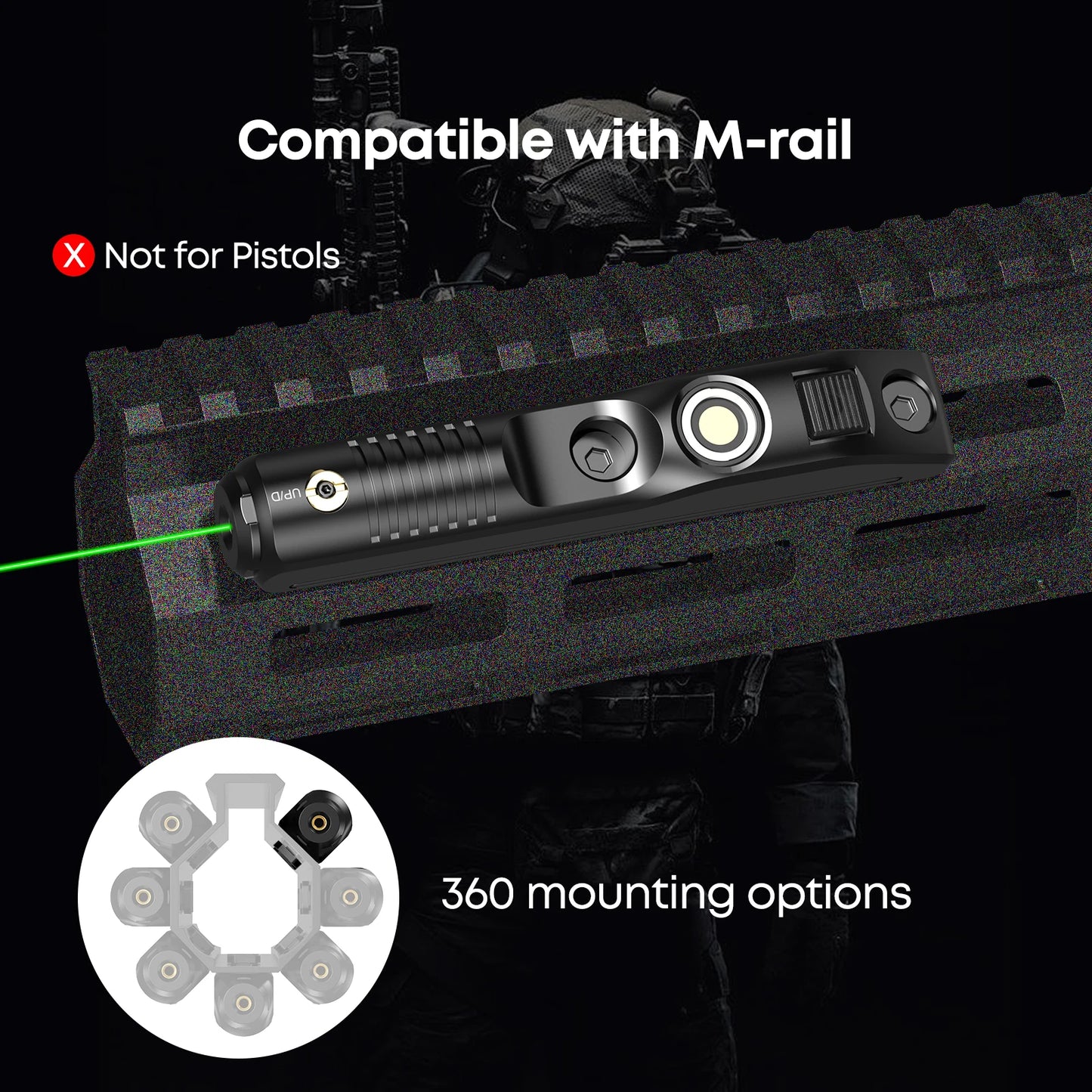 Magnetic Charging Laser Sight For Rifle 2000m Range 4Hr Runtime