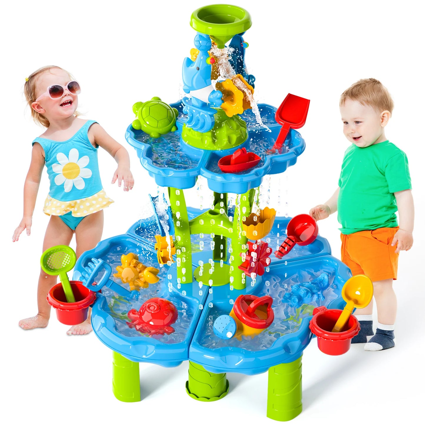 Kids Splash Water Table 4in1 Sand Toy for Outdoor Play