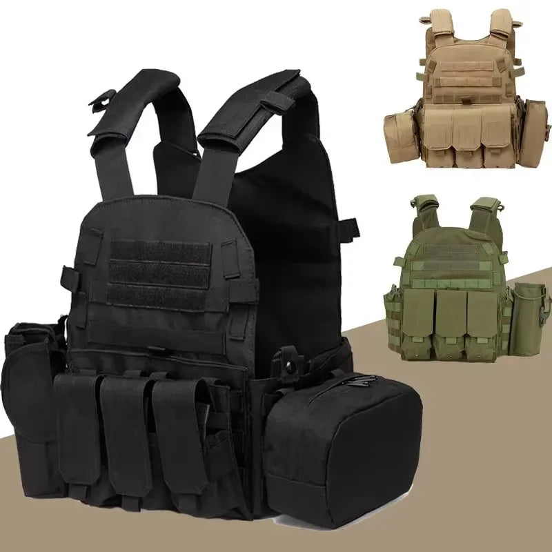 NONECN Nylon Tactical MOLLE Vest Carrier Outdoor Airsoft Hunting