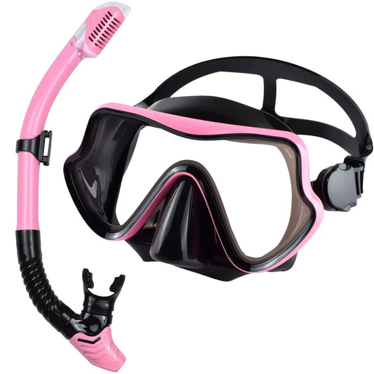 JoyMaySun Scuba Mask Snorkel Set Panoramic Tempered Glass