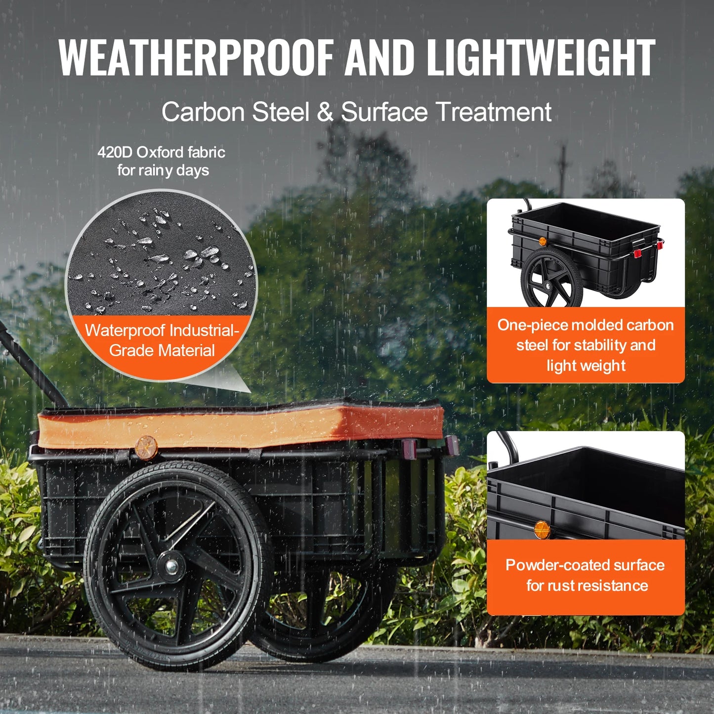 SucceBuy Bike Cargo Trailer Foldable Wagon Cart For Bikes