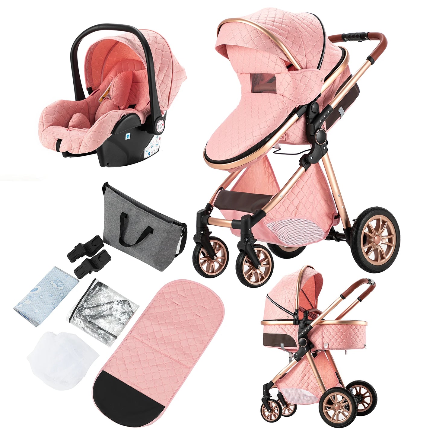 3 In 1 Baby Stroller For Newborns Lightweight Infant Pram