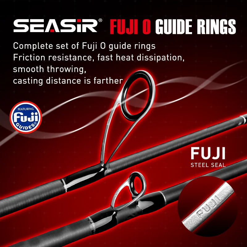 SeaSir Repeater Spinning Casting Rod Fuji O Guide Rings Carbon
