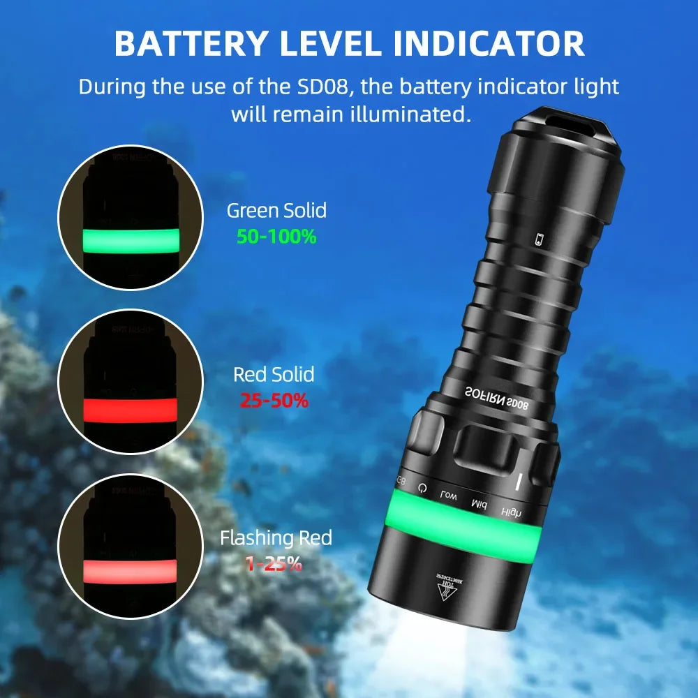 Sofirn SD08 Scuba 3200lm Diving Flashlight SST70 LED 21700