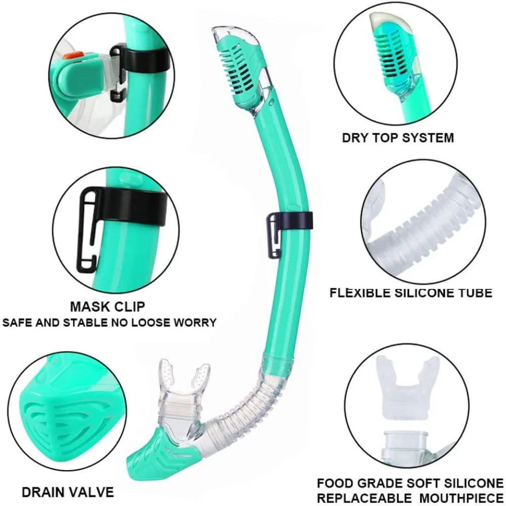 Kids Snorkel Set With Mask Snorkel Fins Mesh Bag Antifog