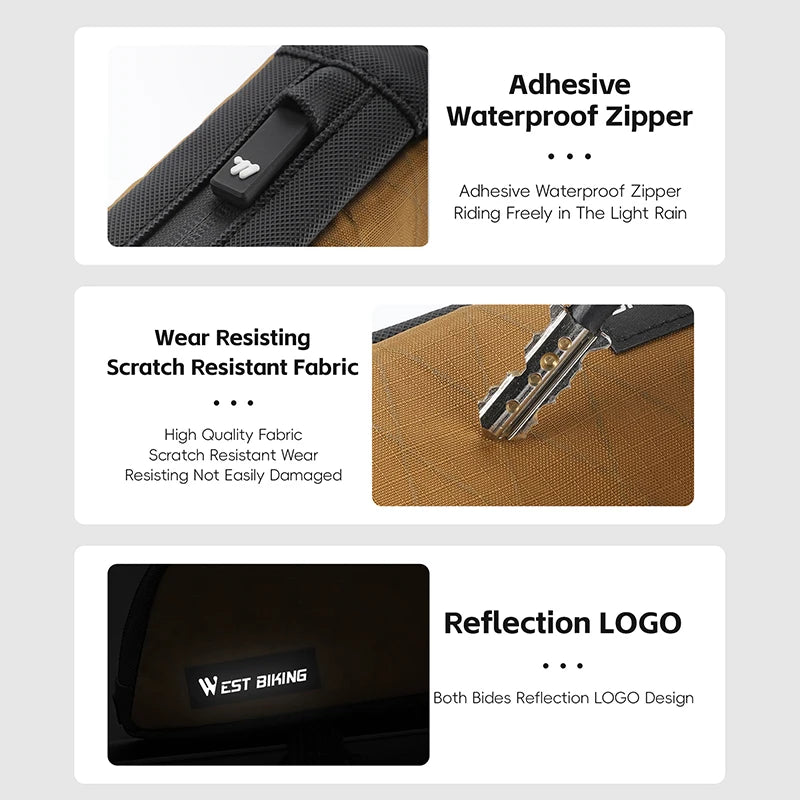 WEST BIKING Bike Bag Ultralight Top Front Tube Frame Triangle Bag Portable Water Repellent MTB Road Bicycle Bag Pannier