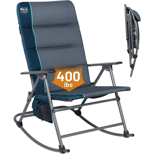 YTYIN Folding Rocking Camping Chair With Padded Back