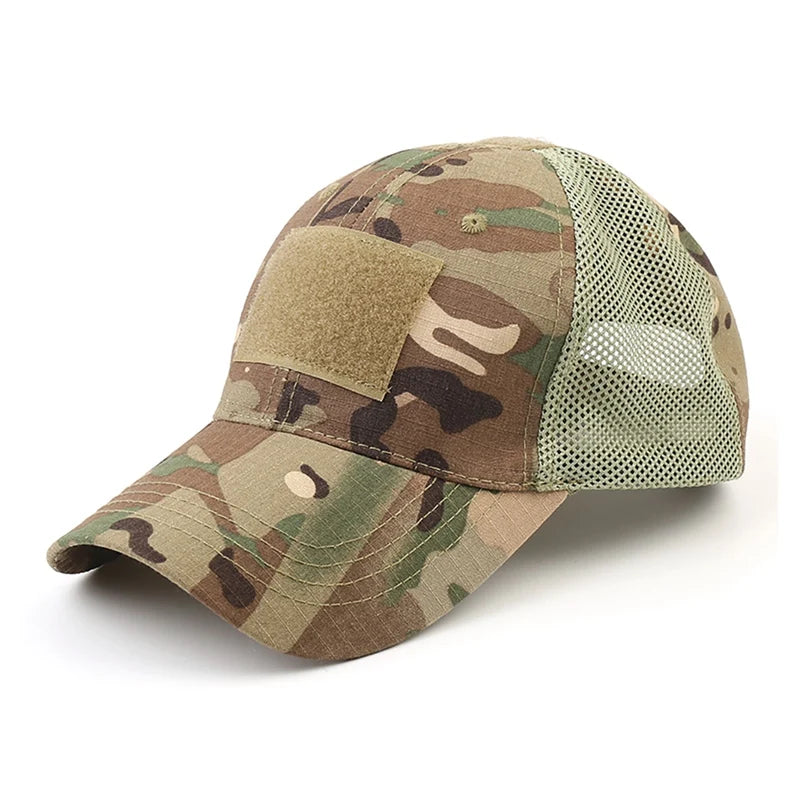 NONECN Outdoor Multicam Camouflage Adjustable Mesh Hat