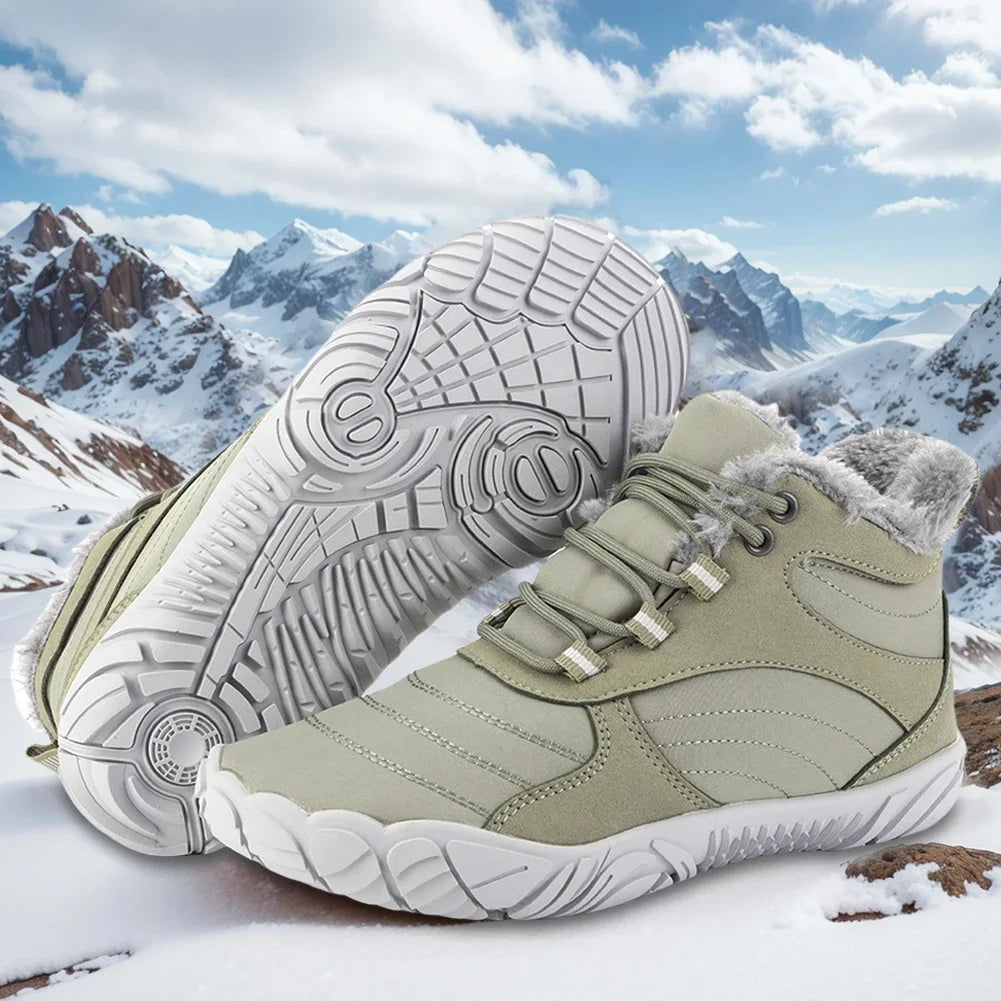 APWIKOGERCN Waterproof Winter Barefoot Shoes Snow Boots Unisex Hiking
