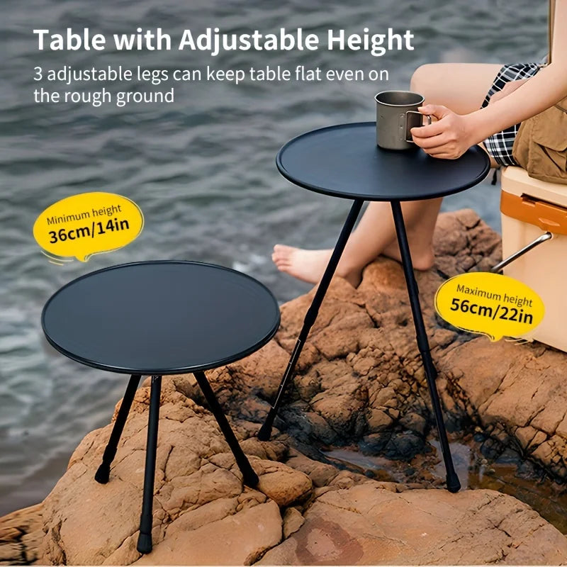 West Tune Camping Round Table Ultralight Portable Folding for Picnic