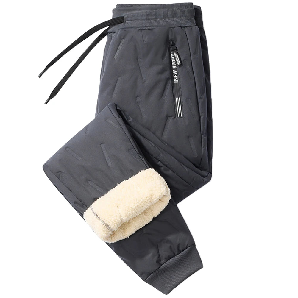 Men Casual Slim Sweatpants Track Pants Waterproof Winter Warm Fleece Pants Yoga Sweatpants Thermal Sherpa Lined Sweatpants Thick