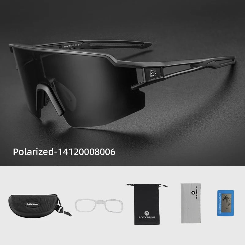 ROCKBROS Photochromic Cycling Glasses Polarized Built-in Myopia Frame Sports Sunglasses Men Women Glasses Cycling Eyewear Goggle