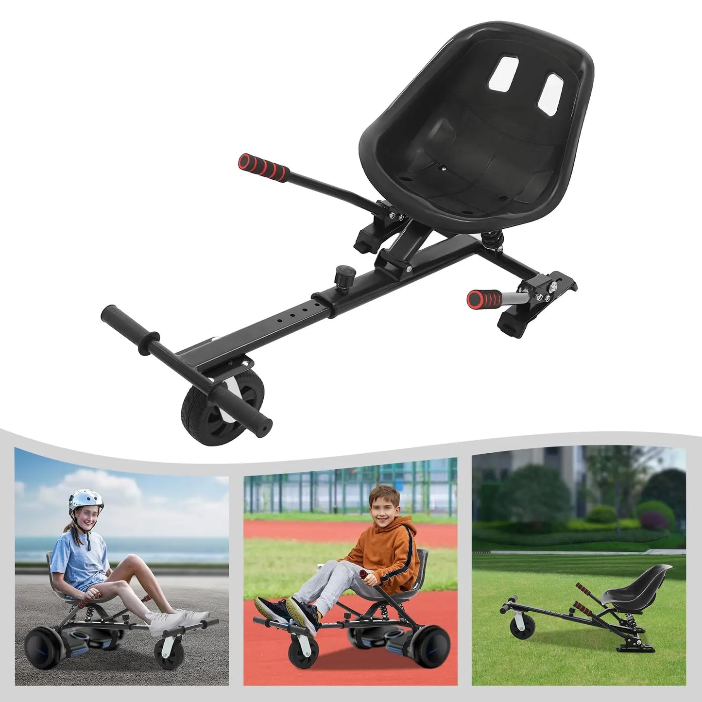 Bymaocar Hoverboard Go Kart Seat With Rear Shock Absorption