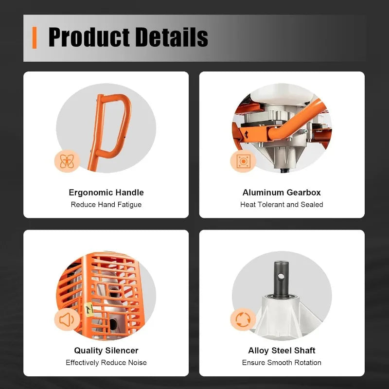Hign-concerned 63CC Gas Powered Post Hole Digger Auger Ground Drilling
