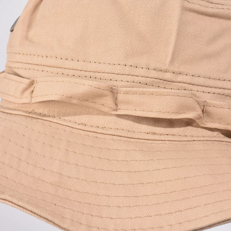 Zhejiang Cotton Solid Bucket Hat With Small Pocket Unisex Cap