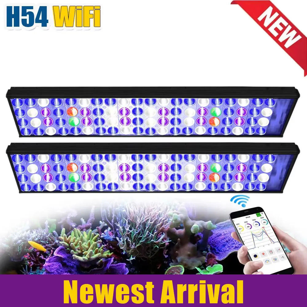 PopBloom WiFi Reef Aquarium LED Light Full Spectrum For Reef