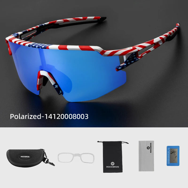 ROCKBROS Photochromic Cycling Glasses Polarized Built-in Myopia Frame Sports Sunglasses Men Women Glasses Cycling Eyewear Goggle