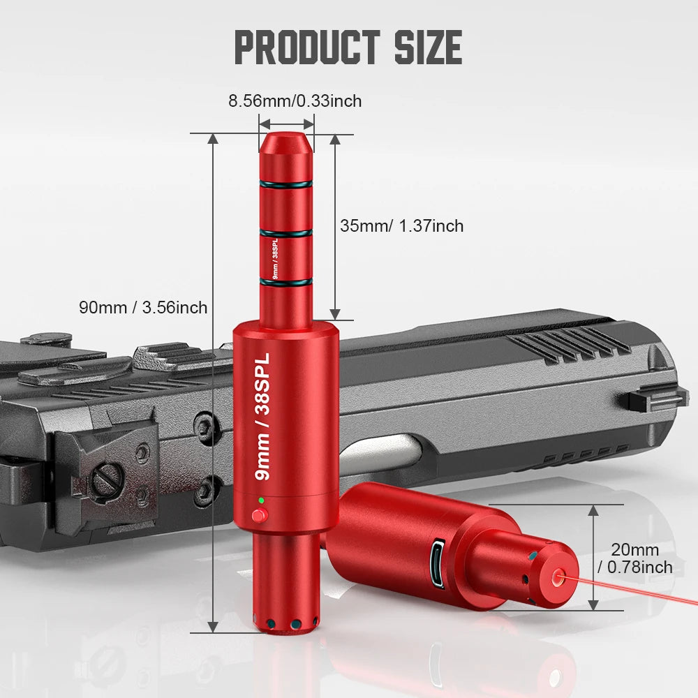 Laser Training Bullet with Magnetic Suction and Red Dot Features