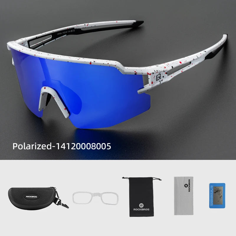 ROCKBROS Photochromic Cycling Glasses Polarized Built-in Myopia Frame Sports Sunglasses Men Women Glasses Cycling Eyewear Goggle