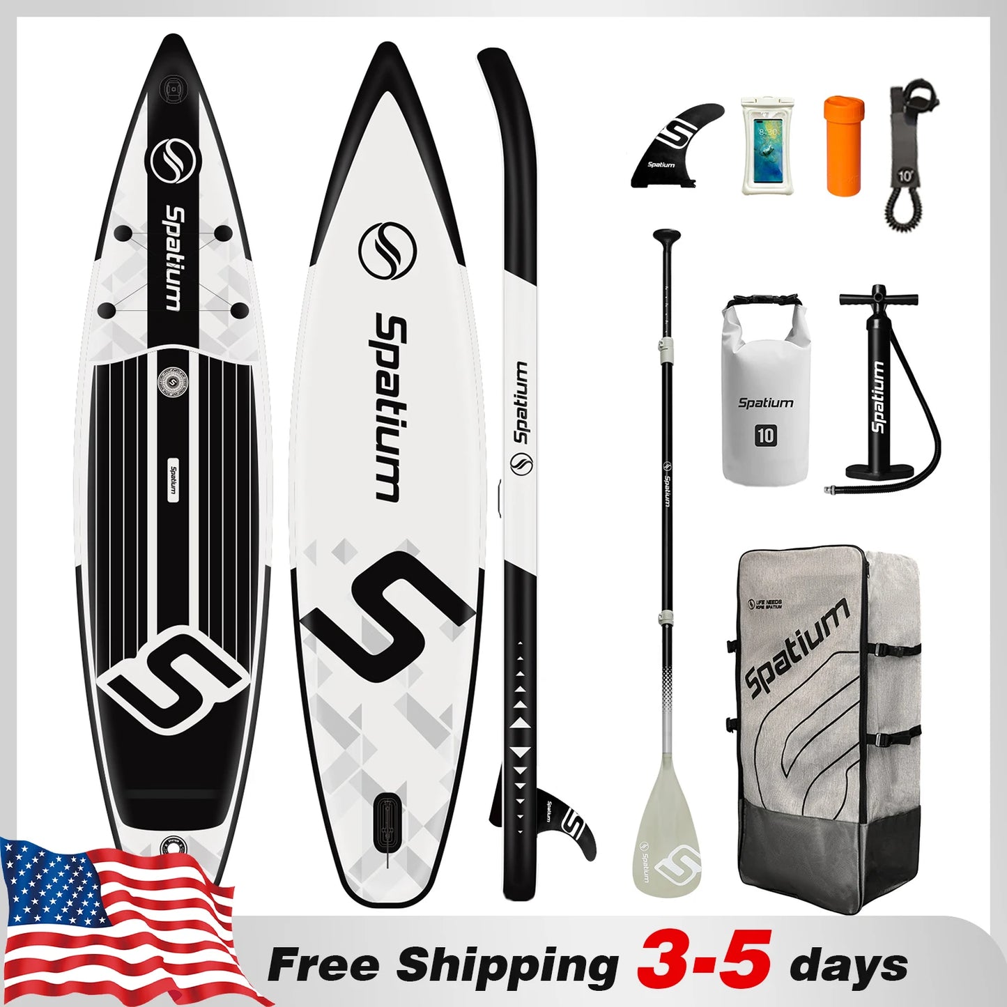 Spatium Inflatable Stand Up Paddle Board With Antislip EVA Deck