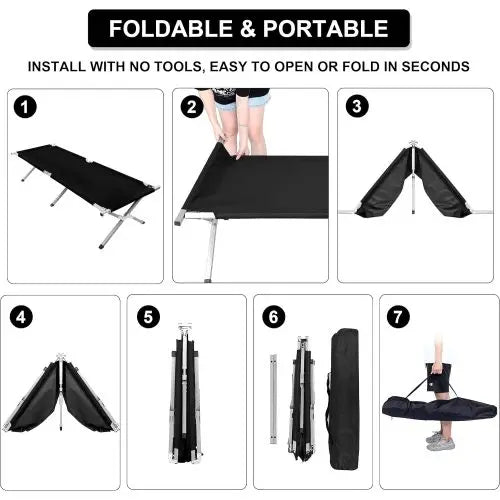 General Camping Cot With Storage Bag Lightweight Portable Bed Travel