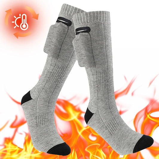 Electric Heated Socks Washable USB Rechargeable Heating Socks Winter Unisex 3 Modes Thermal Socks for Outdoor Skiing（NO Battery