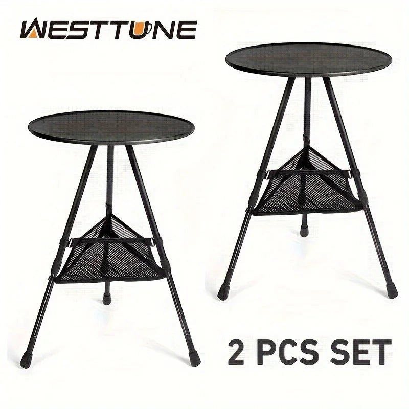 West Tune Camping Round Table Ultralight Portable Folding for Picnic