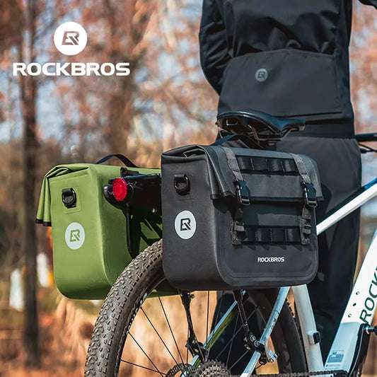 ROCKBROS Bicycle Bag 15L Multifunctional Saddle Bag Waterproof MTB Bike Rack Bag Travel 3D Support Big Capacity Bicycle Rear Bag