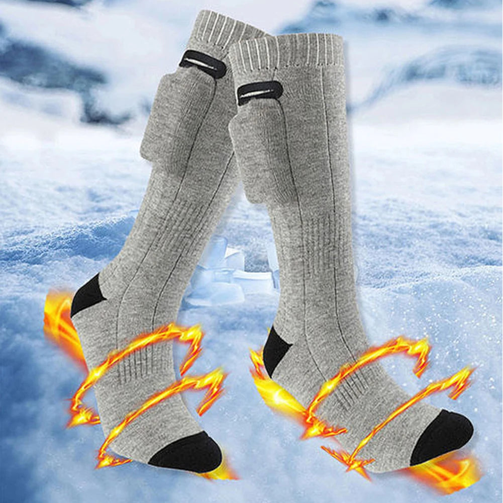 Electric Heated Socks Washable USB Rechargeable Heating Socks Winter Unisex 3 Modes Thermal Socks for Outdoor Skiing（NO Battery