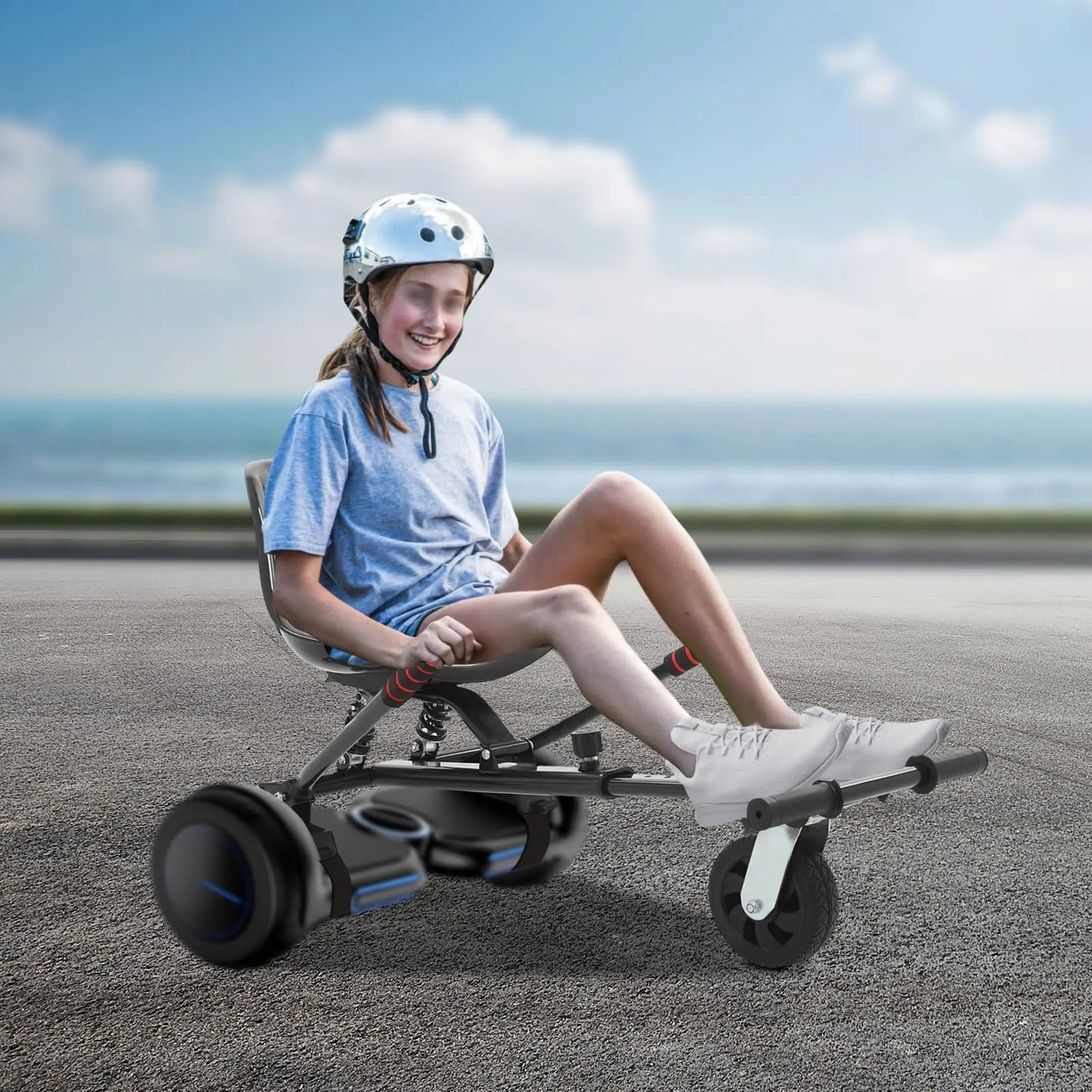 Bymaocar Hoverboard Go Kart Seat With Rear Shock Absorption