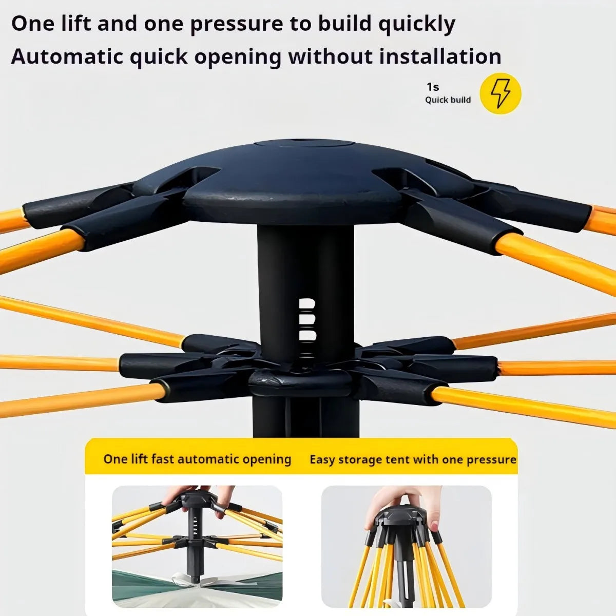 Pakicetus Outdoor Automatic Opening Tent Rainproof 2 Door