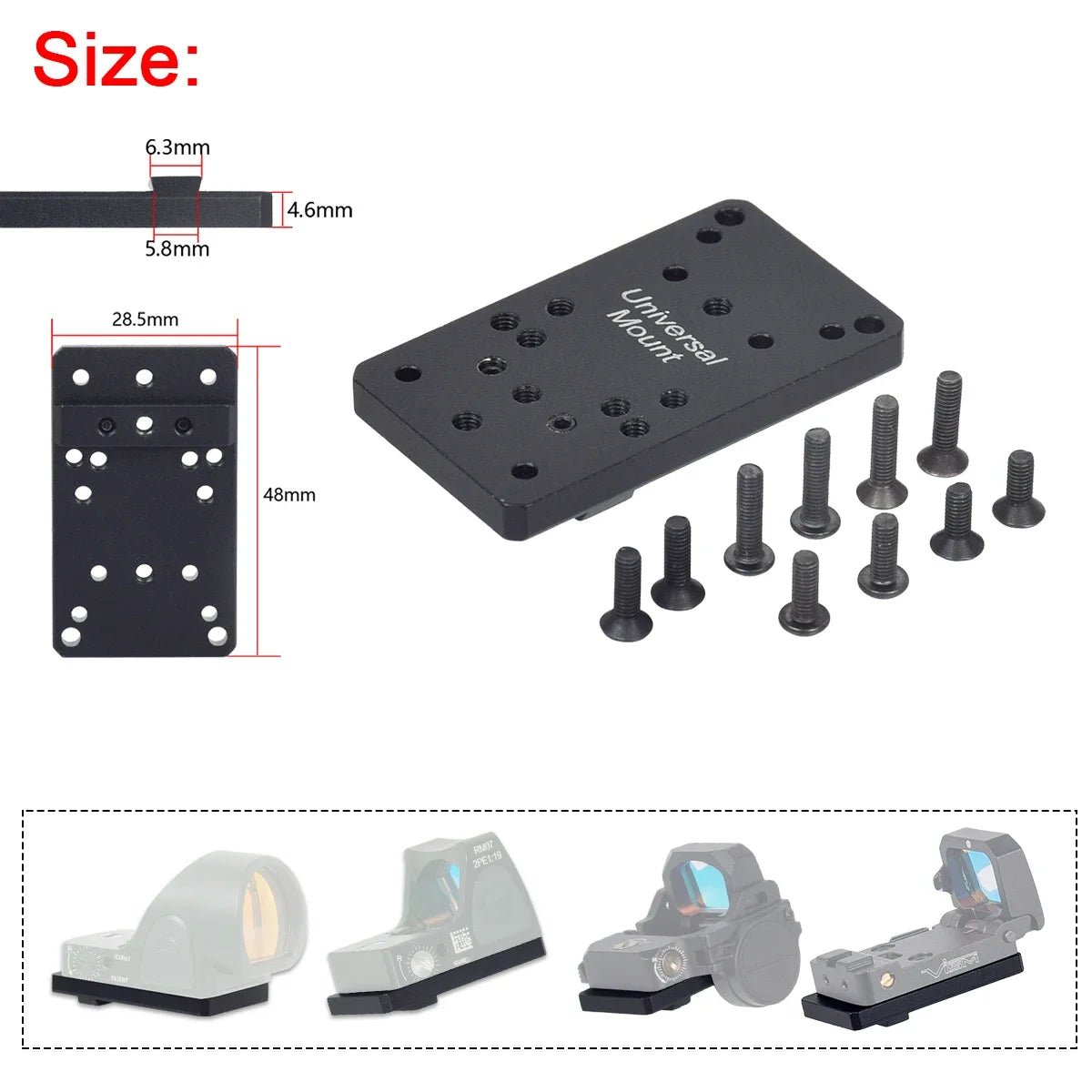 Tactical RM Red Dot Sight Reflex Scope Adjustable Aiming Optical Riflescope Fit 20mm Rail Airsoft Pistol G17 G19 AR15 M4 RM HD