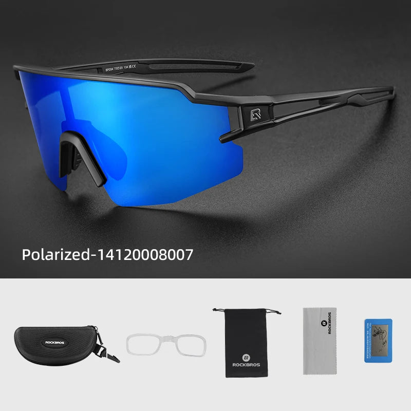 ROCKBROS Photochromic Cycling Glasses Polarized Built-in Myopia Frame Sports Sunglasses Men Women Glasses Cycling Eyewear Goggle