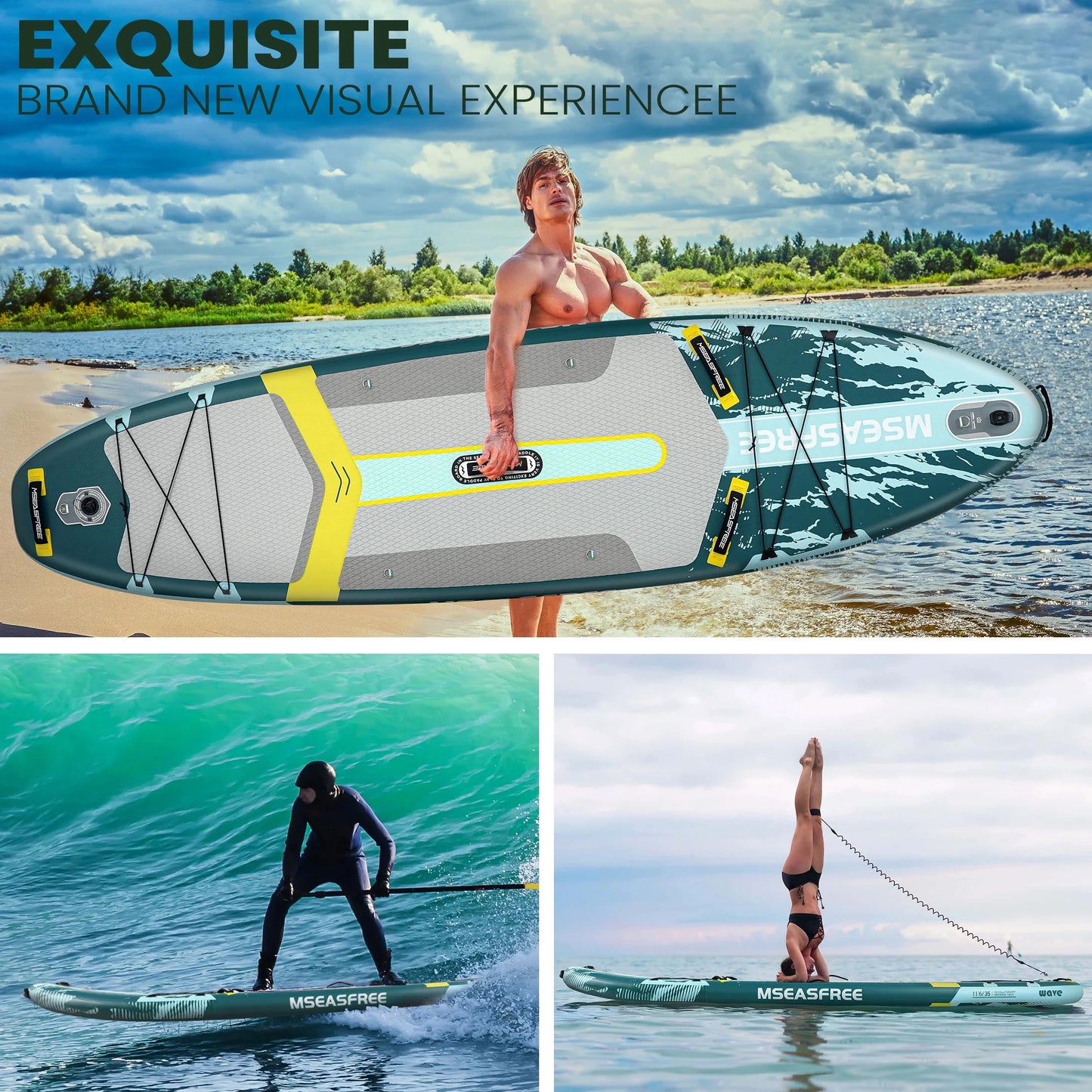 GENREEN Inflatable Stand Up Paddle Board For Youth And Adults
