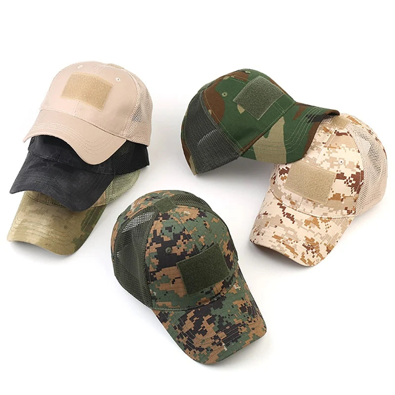 NONECN Outdoor Multicam Camouflage Adjustable Mesh Hat