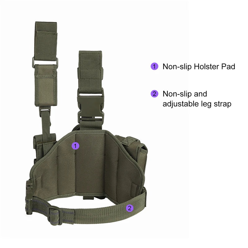 Tactical Leg Gun Holster Nylon Camouflage Right Hand