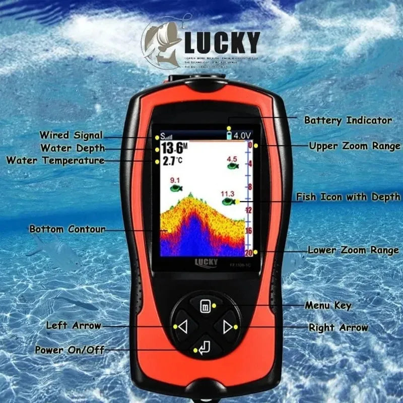 Portable Handheld Kayak Fish Finder Depth Finder With Sonar Sensor