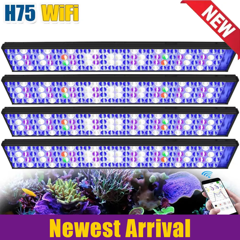 PopBloom WiFi Reef Aquarium LED Light Full Spectrum For Reef