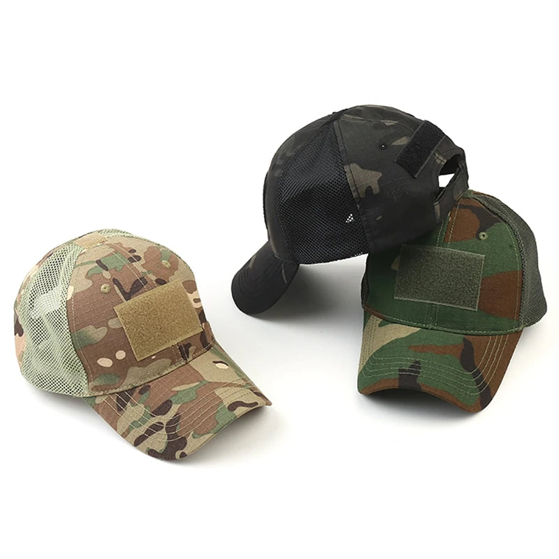 NONECN Outdoor Multicam Camouflage Adjustable Mesh Hat